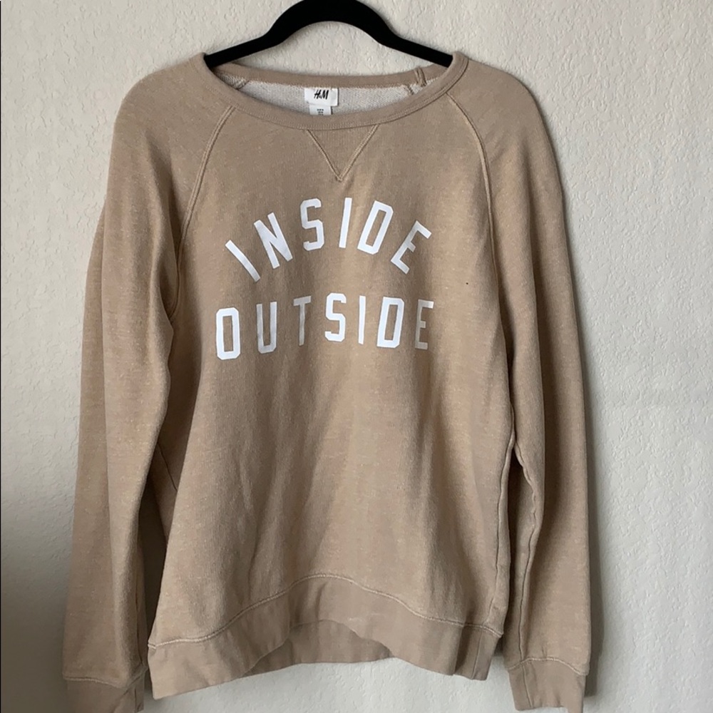 Unisex Beige “INSIDE OUTSIDE” Pullover
